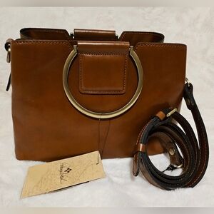 Patricia Nash Leather Empoli Satchel With Ring Handle And Crossbody Strap